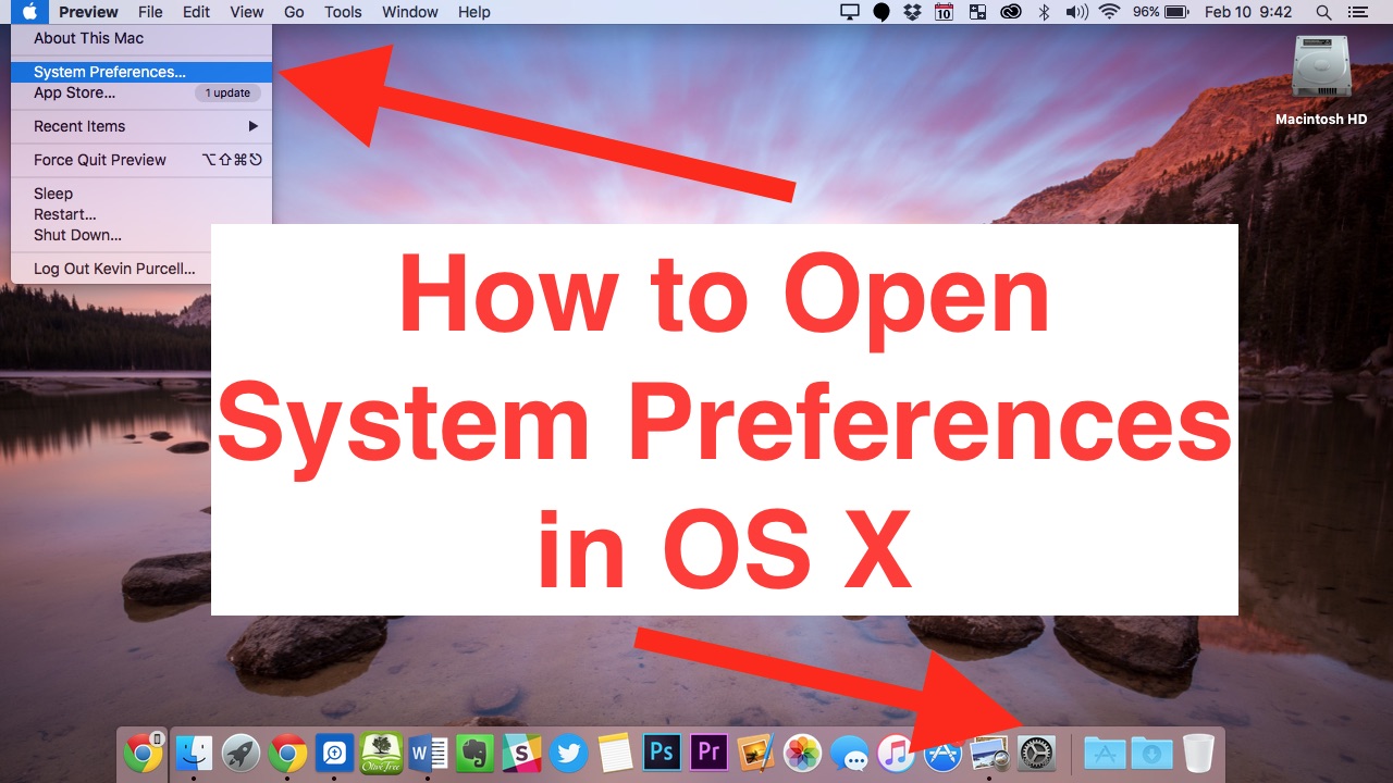 how to open system preferences windows 10