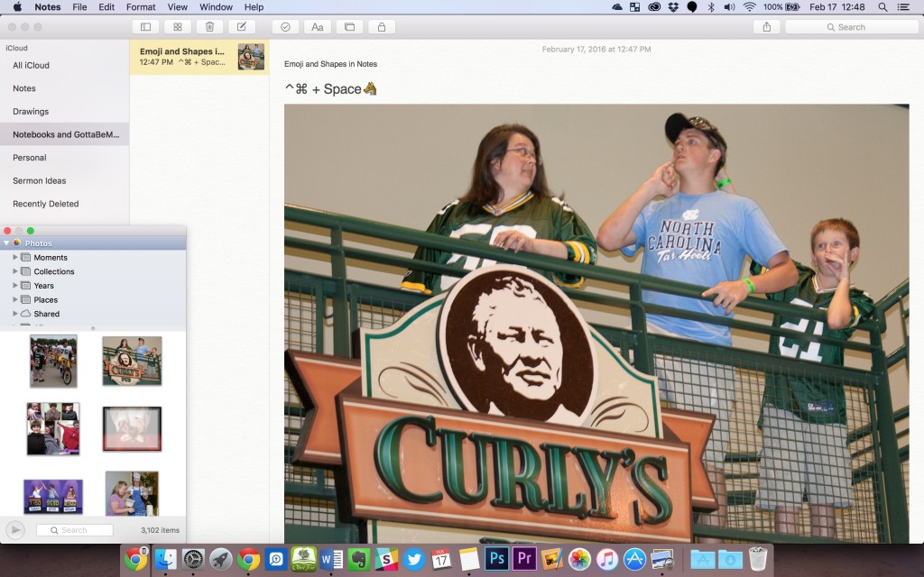 os x notes photo or video insert
