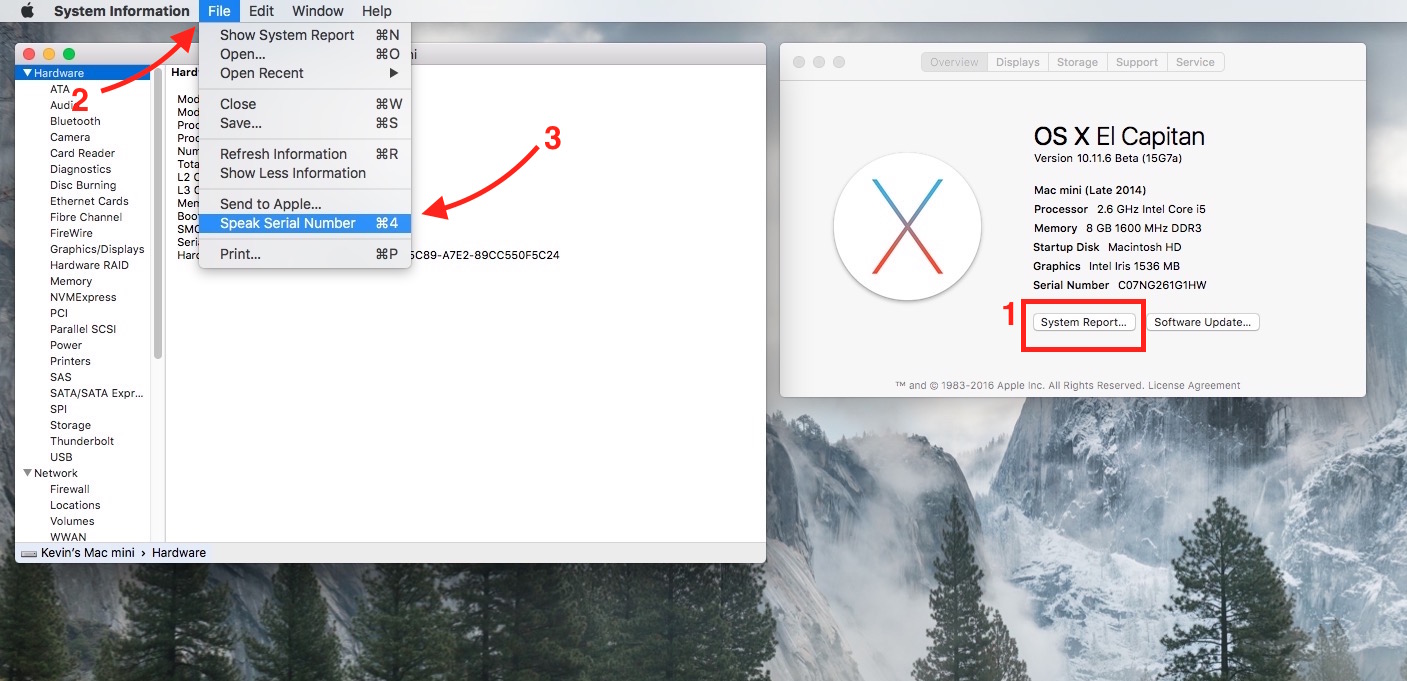 how to find mac address on mac el capitan