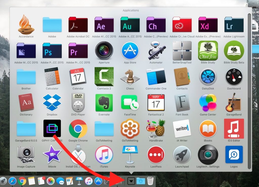 put applications folder on dock