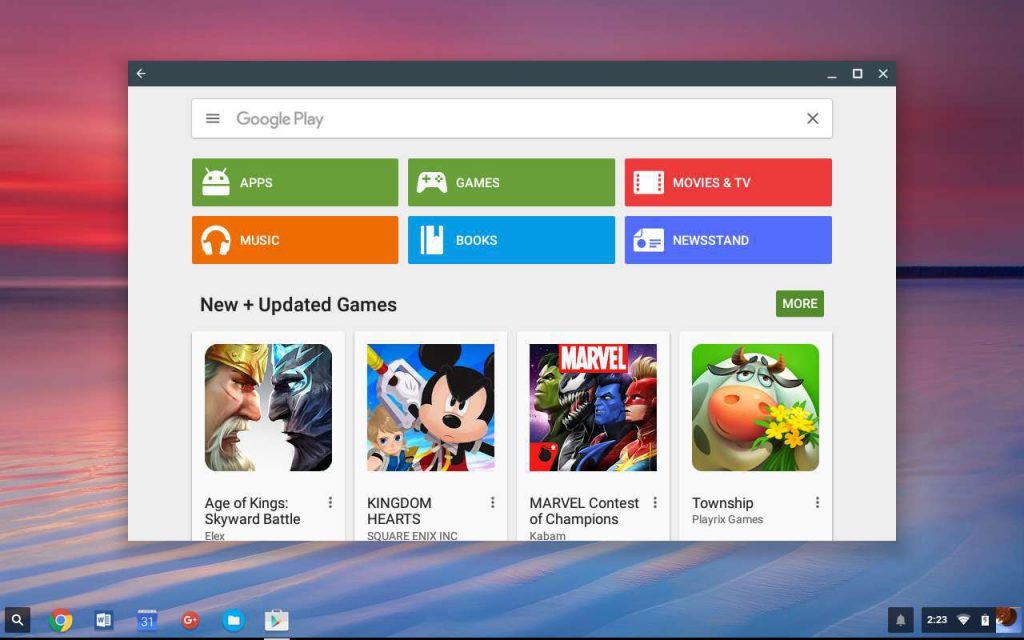 Android apps on chromeos