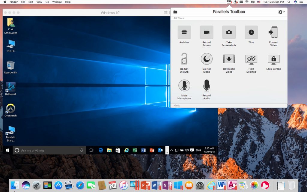 take screen shot on windows for parallels mac