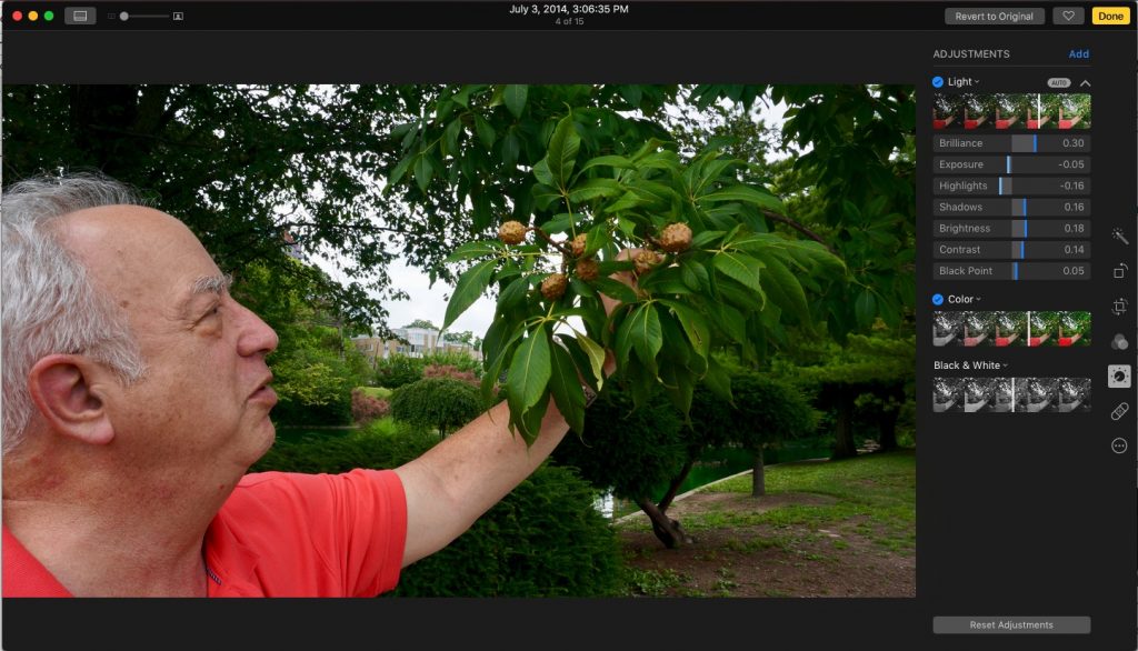 photos in macos sierra editing tools