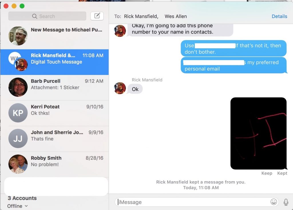 messages on macos sierra