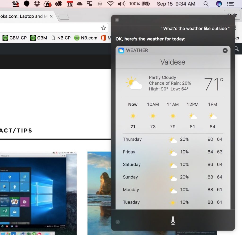 siri weather on macos sierra