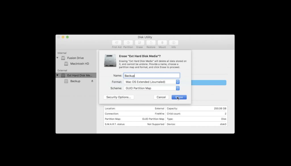 Reformat Hard Drive Using Disk Utility