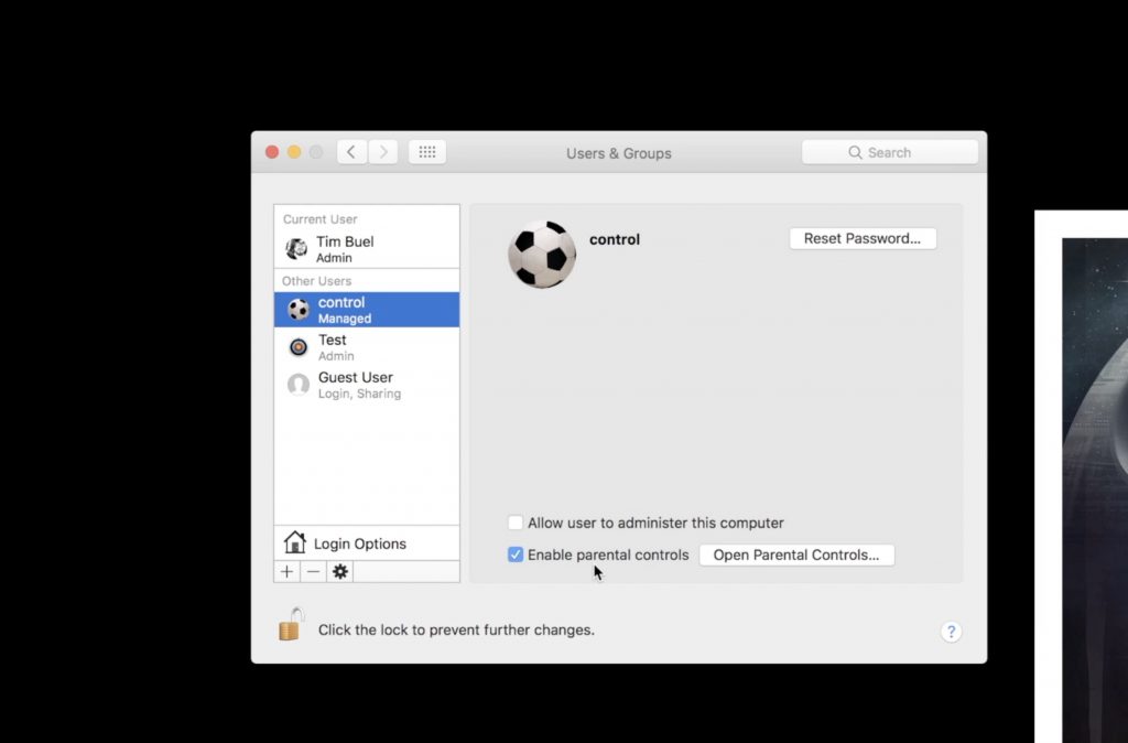 parental controls macos monterey