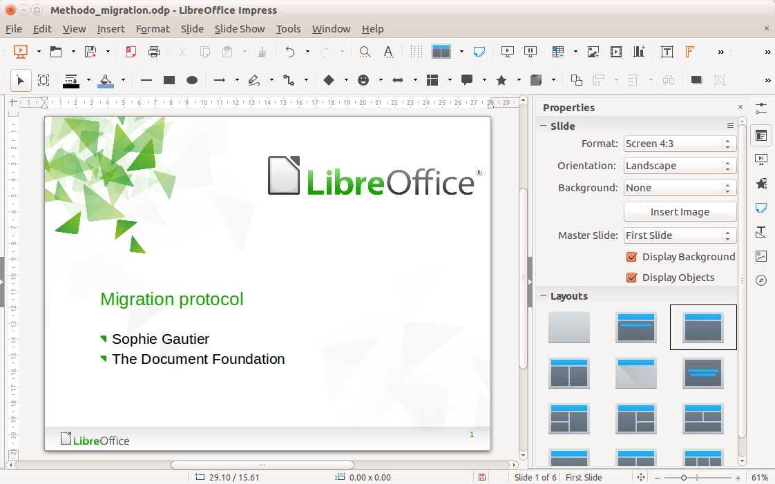 Как делать презентацию на libreoffice