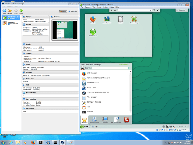 virtualbox with linux